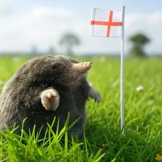 Taupe avec un drapeaux anglais.